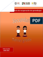 Proyecto de Recuperación de Aprendizajes Tercer Grado