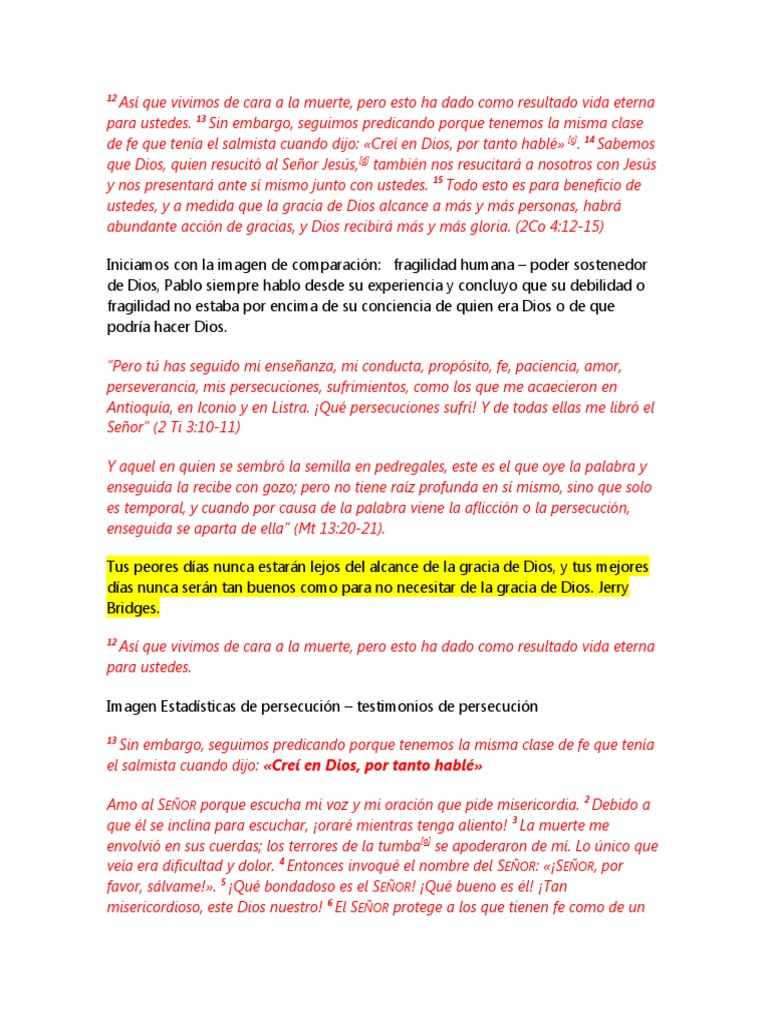 Creí, por tanto hablé: Fe y Perseverancia | PDF | Fe | Verdad