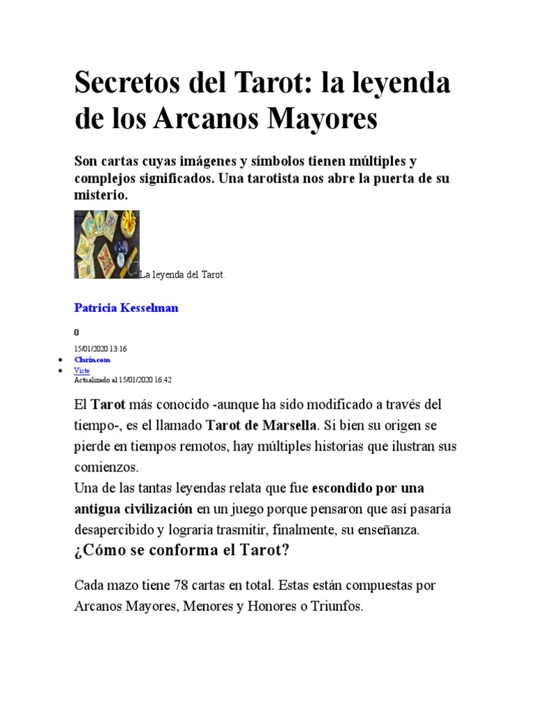 Arcanos Secretos Del Tarot | PDF | Tarot | Jugando a las cartas