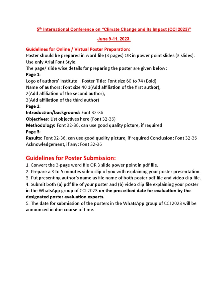 Guidelines For Online Virtual Poster Preparation PDF