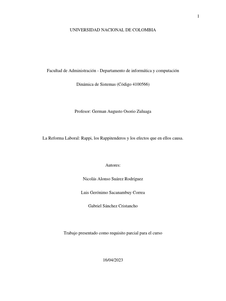 Impacto de la Reforma Laboral en Rappi | PDF | Crecimiento personal y ...