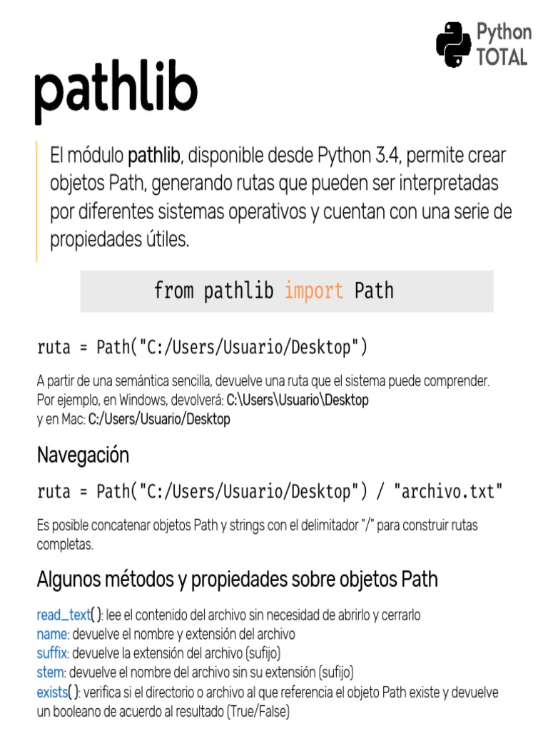 Introducción a pathlib en Python | PDF