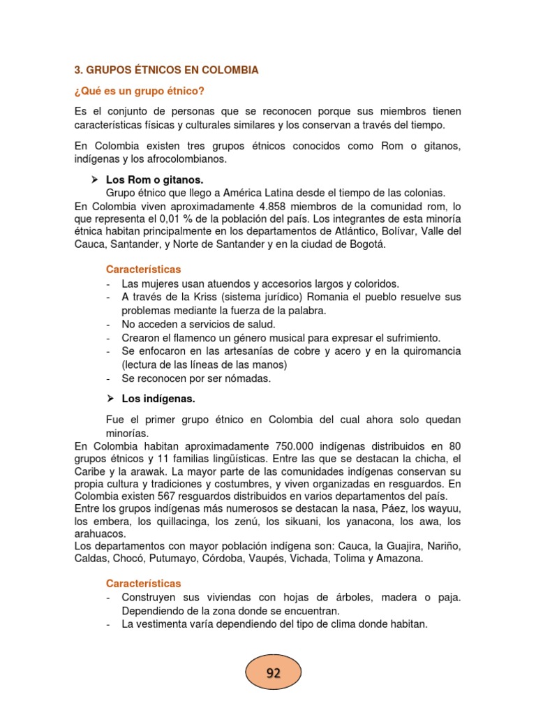 Grupos Étnicos de Colombia | PDF | Viajes y turismo