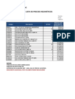 Lista Precios Llantas Enero 2023