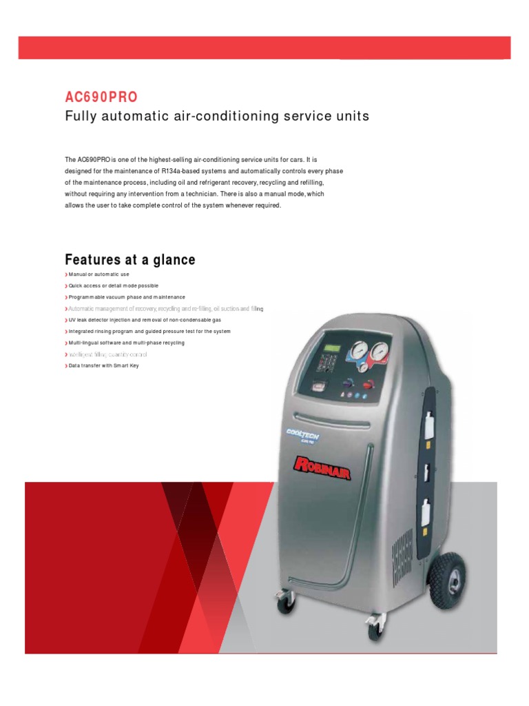 Robinair Ac690pro Ac Gas Charging Machine | PDF