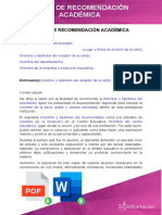 Carta de Recomendacion para Academica