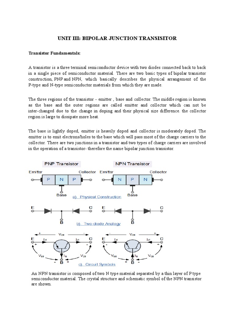 Understanding Bipolar Junction Transistors | PDF | Science & Mathematics
