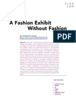 A Fashion Exhibit Without Fashion Jennifer Ayres Fashion Studies