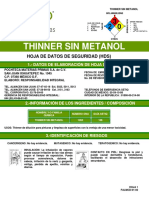 HDS Thinner Sin Metanol