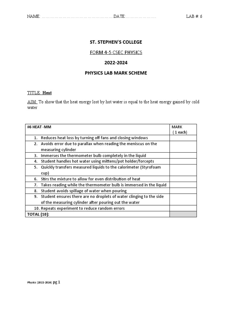 6 HEATMethod of Mixtures (MM) PDF Temperature Heat