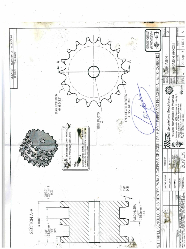 SPROCKET TRIPLE SENCILLO 18 DIENTES PASO 80 (SALIDA DE LIJADORA) PDF