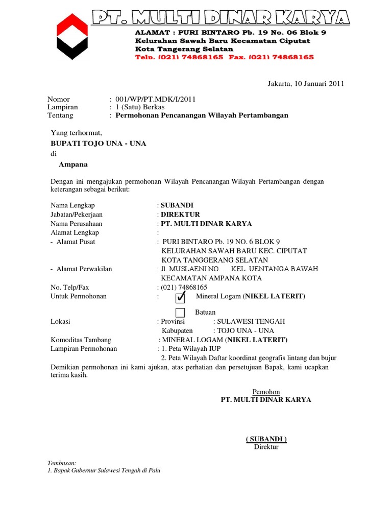 Permohonan Iup | PDF