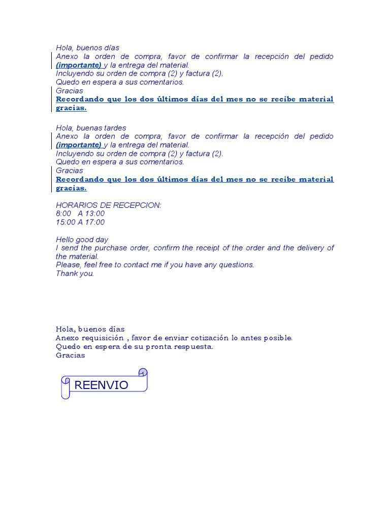 Machote para Envio de PDF | PDF