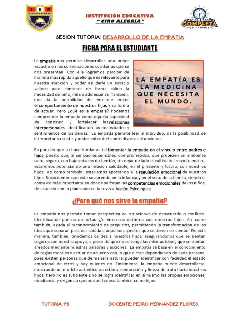 Fomentando la Empatía en Niños | PDF | Empatía | Las emociones