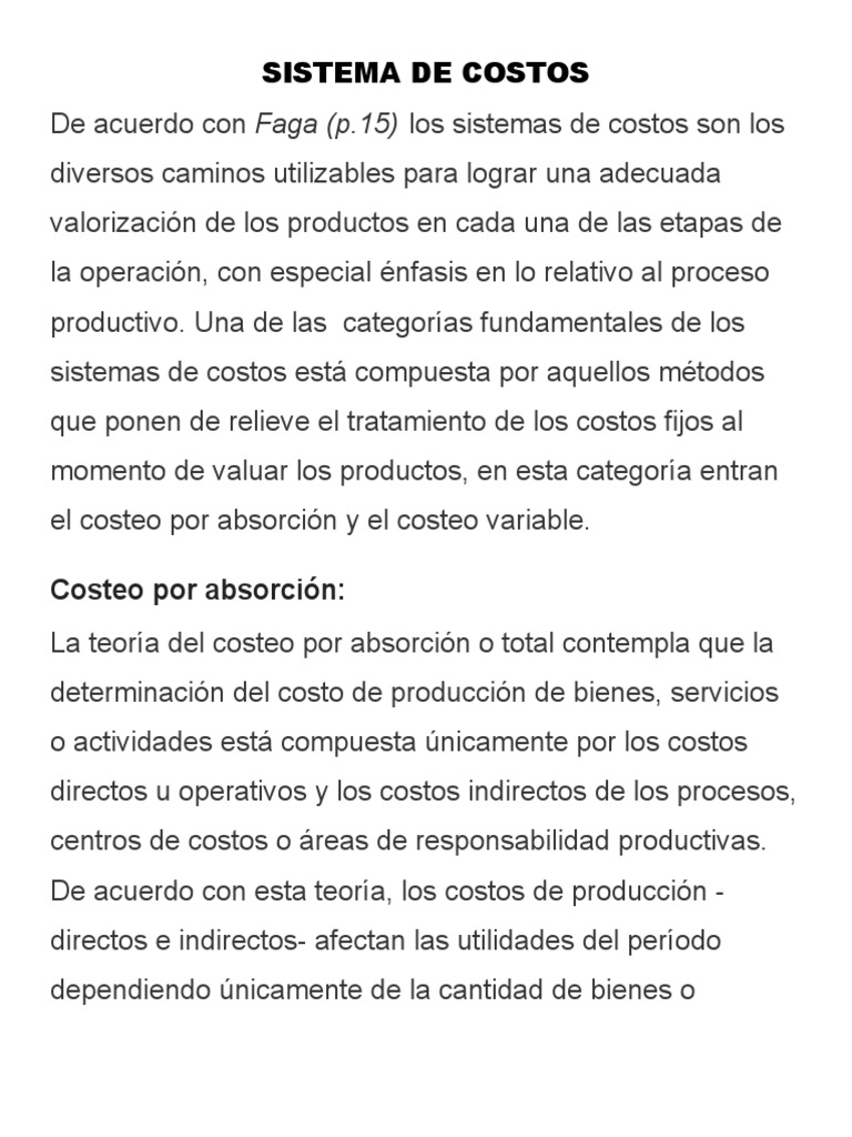 Sistema de Costos... | PDF | Costo | Presupuesto