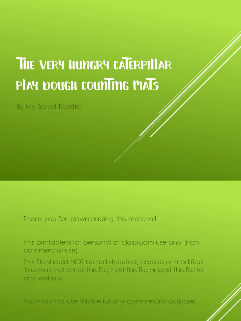 Very Hungry Caterpillar Counters Printable PDF