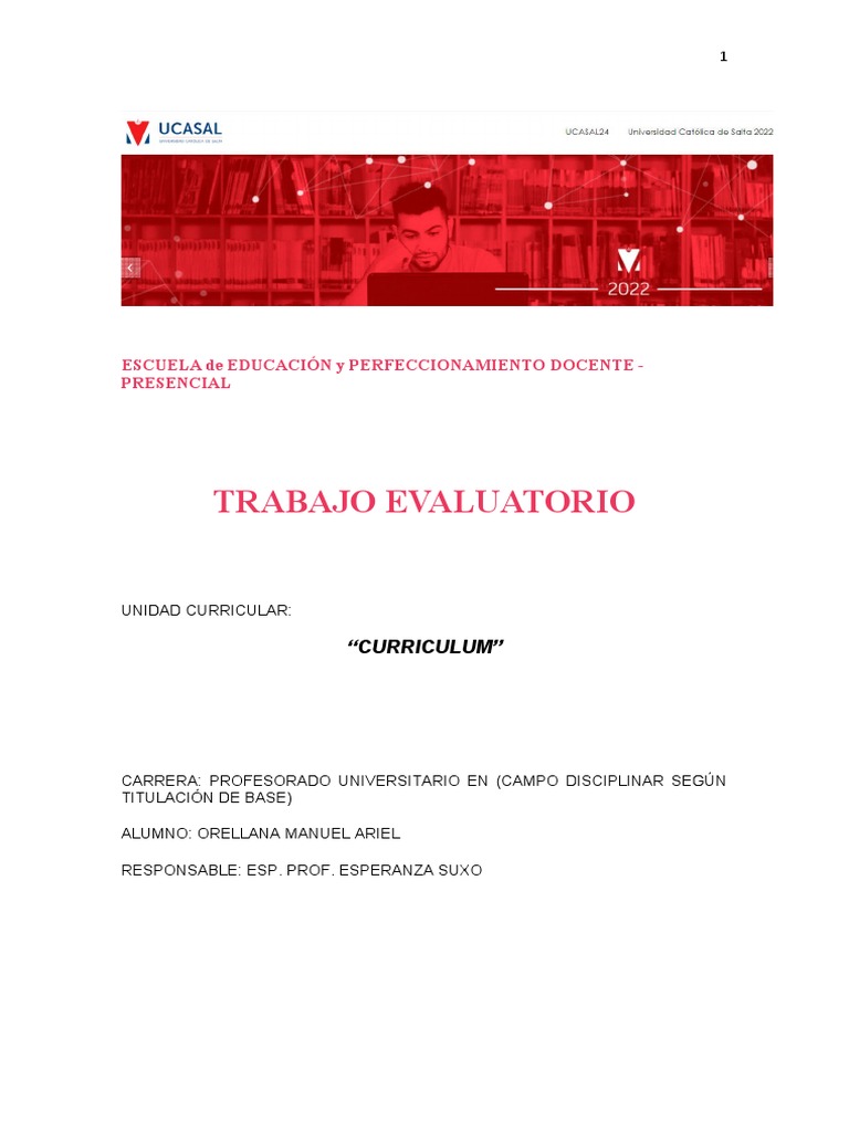 Trabajo evaluatorio de curriculum pdf plan de estudios ense ando