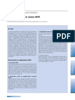 Plan de Vaccination Suisse 2015: Directives Et Recommandations