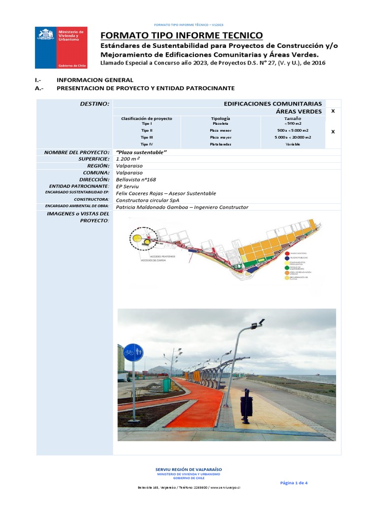 Formato Tipo Informe Tecnico DS27 T1 Ejemplo | PDF