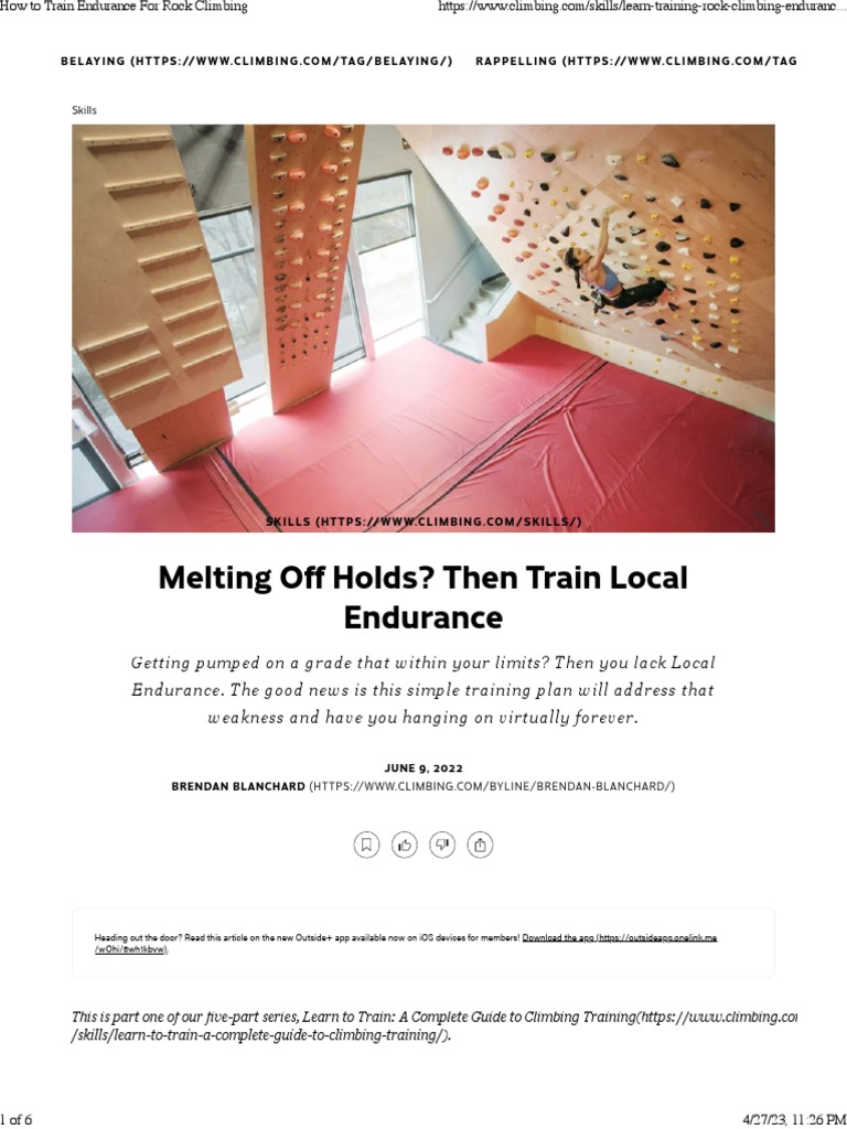 How To Train Endurance For Rock Climbing PDF Skeletal Muscle