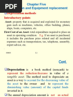 CHAPTER 5 - Depreciation and Equipment Replacement