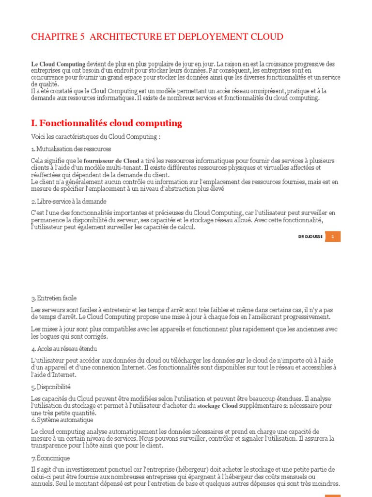 Architecture et Déploiement Cloud Computing | PDF | Cloud computing ...