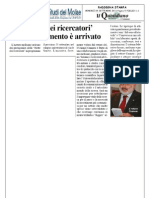 Quotidiano Del Molise 09.9.2011 Noote Dei Ricercatori All'Unimol