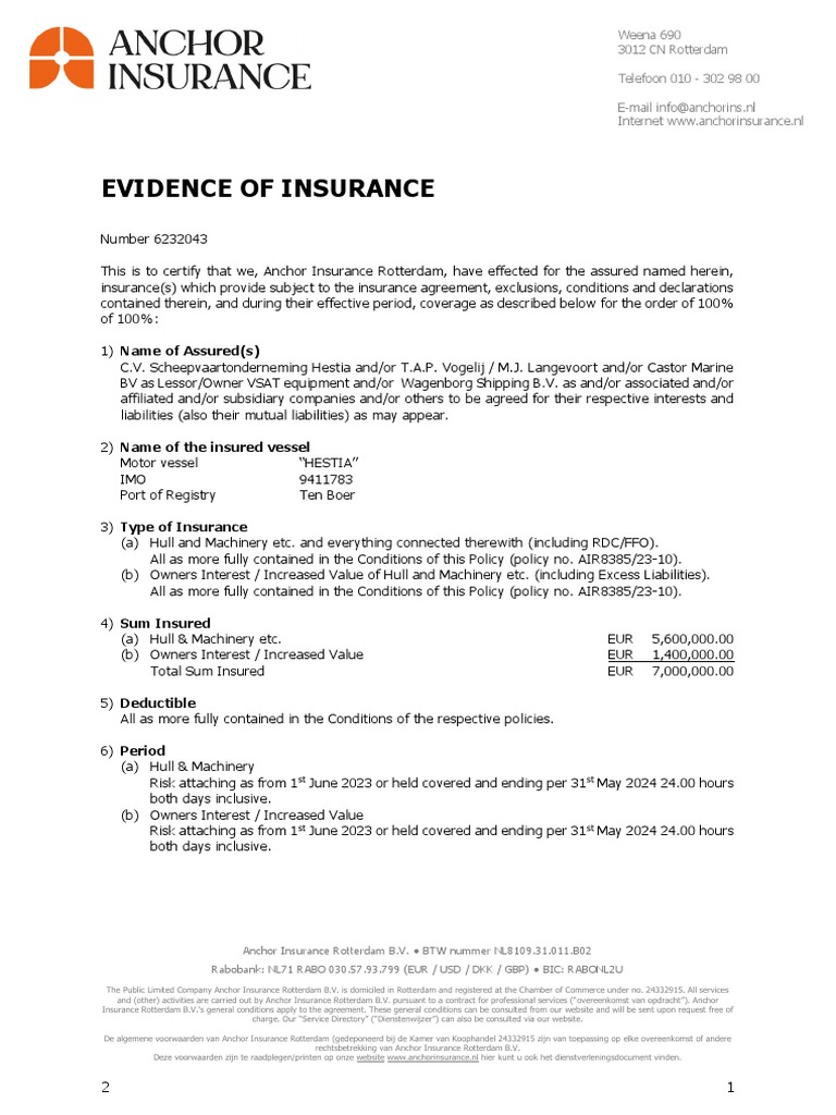 7.4 Evidence of Insurance H&M Hestia EOI 2023 exp 20240531 PDF