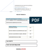 Hoja de Trabajo 6: Departamento de Matemática