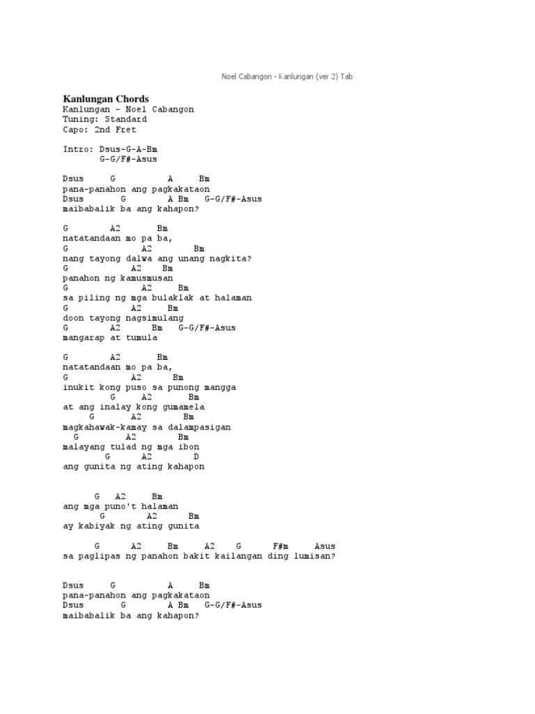 Kanlungan Chords PDF