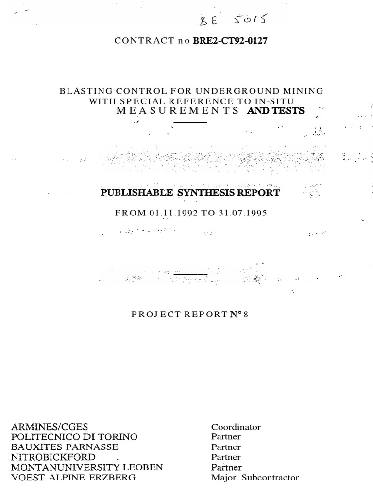 Blasting Control PDF Methodology Mining