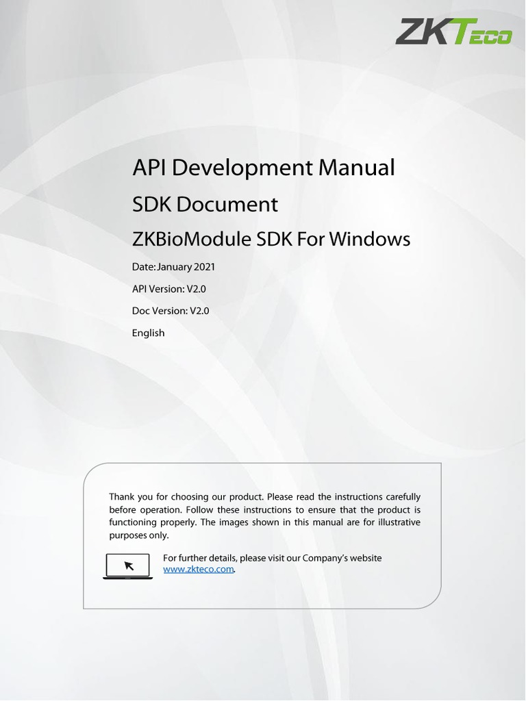 ZKTeco SDK API Documentation Guide | PDF | Software Engineering | Computing