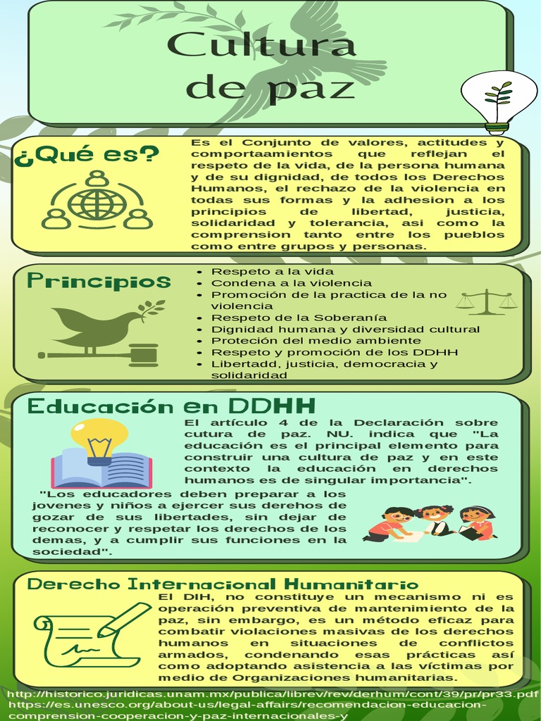 Infografía sobre Cultura de Paz y DDHH | PDF | Derechos humanos | Ley ...