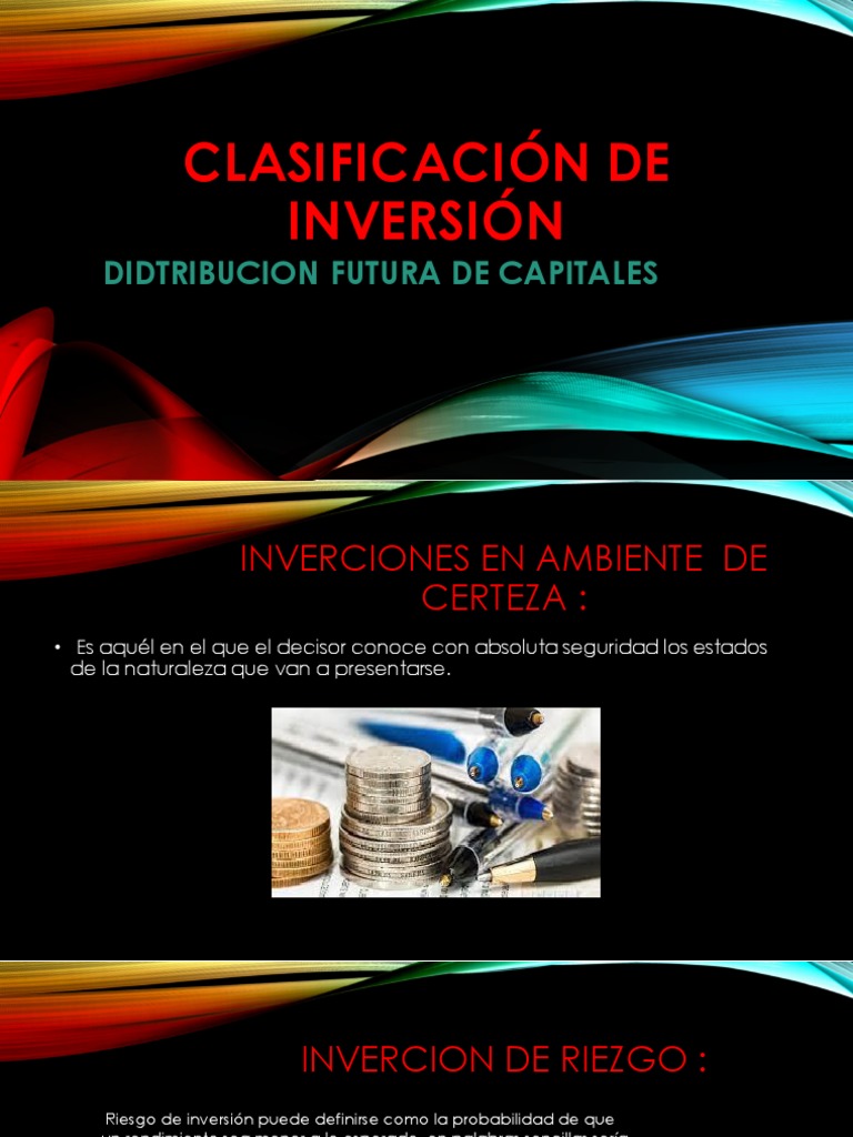 Clasificación de Inversiones y Riesgos | PDF