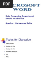 Data Processing Department SNGPL Head Office Speaker: Muhammad Tahir