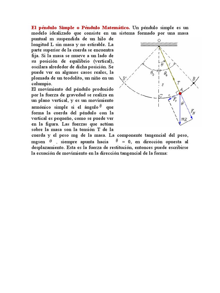 Uni Pendulo Simple | PDF | Péndulo | Física