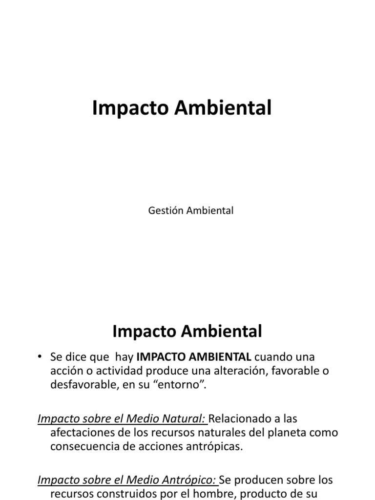 Impacto Ambiental y Evaluación EIA | PDF | Entorno natural | Evaluación ...