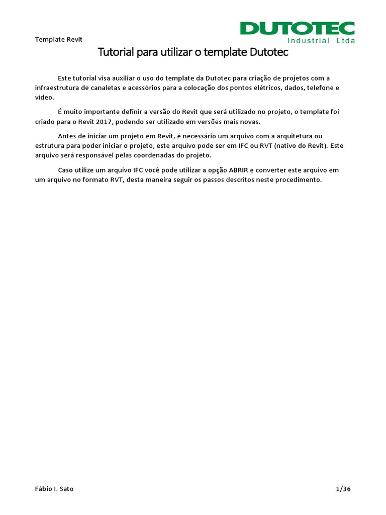 Tutorial-Template Revit2017-Dutotec - Revisão 00 | PDF | Janela ...