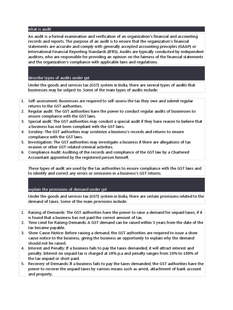 Gst Book Bank Answers Pdf Audit Value Added Tax