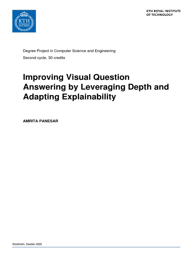 Enhancing VQA with Depth & Explainability | PDF