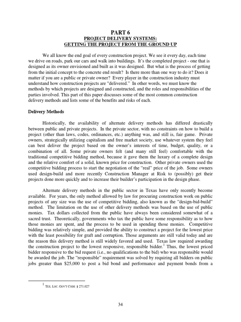 Construction Project Delivery Methods | PDF | Construction Management ...
