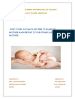 Post Mature Neonate, Infant of Diabetic and Substance Abuse Mother