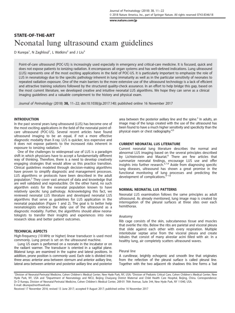 Ecografia Pulmonar Neonatal | PDF | Lung | Medical Ultrasound