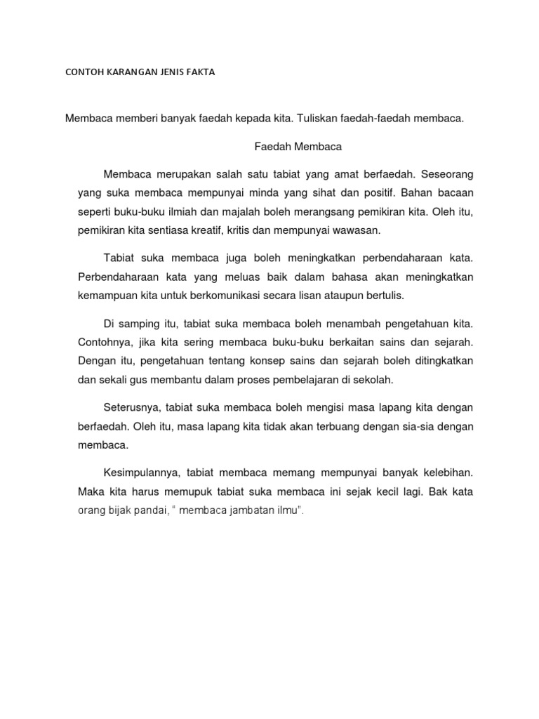 essay bahasa inggeris tingkatan 2