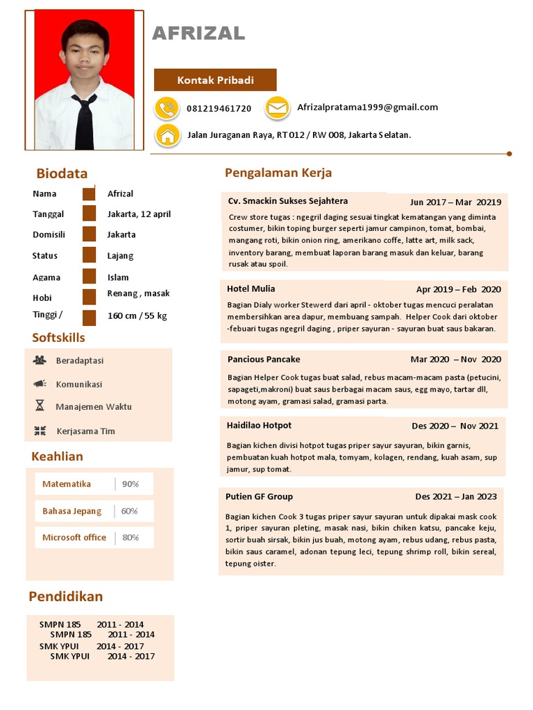 afrizal cv | PDF