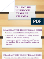 Rizal and His Childhood Years in Calamba