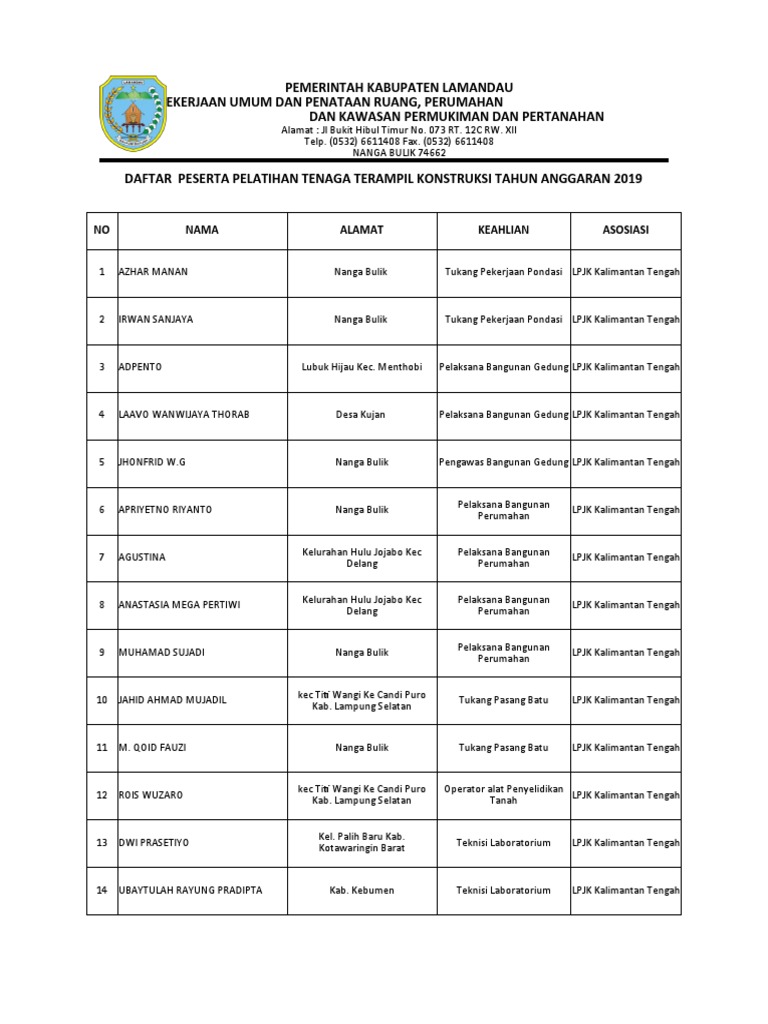Rekap Data Peserta | PDF