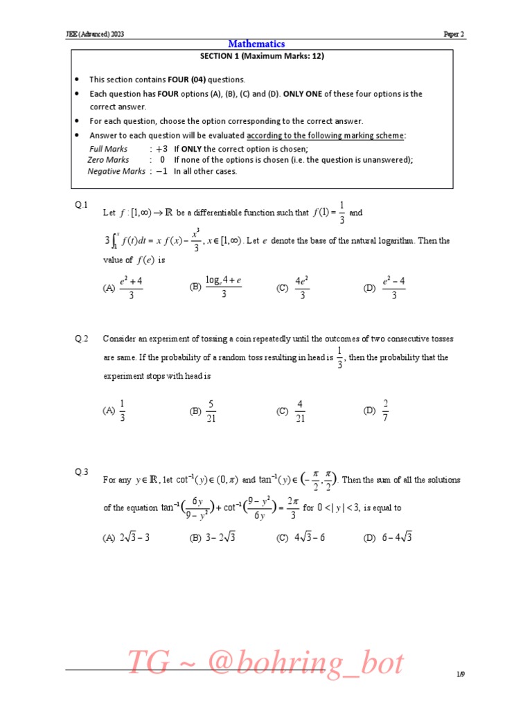 Jee Advanced Paper 2 PDF Gases Colloid