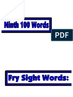 9TH 100 Words