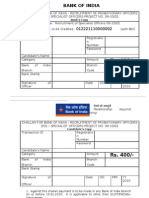 Bank of India Recruitment Challan for Specialist Officers